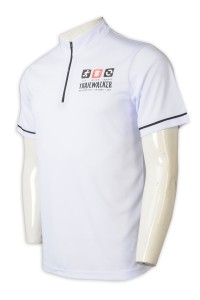 P1300   製作Polo恤 立領拉鏈  淨色  運動   健身 攀重 Polo恤製造商 小企領 恤衫領 黑白色